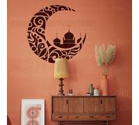 Pochoirs réutilisables à peindre pour murs Motif lune Ramadan Kareem Eid Mubarak 40 cm
