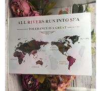 Pochoirs réutilisables A4 29 cm Carte du monde des rivières et de la mer pour peinture sur bois, mur, meubles, sol, modèles de superposition pour travaux manuels, décoration d'intérieur