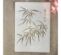 Pochoirs réutilisables A4 29 cm Poème chinois Vent Lune pour peinture, modèles de dessin pour peinture sur bois, mur, meubles Style B