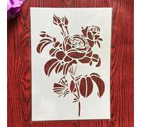 Pochoirs réutilisables A4 29 x 21 cm - Pochoir rose pour peinture sur meubles en bois, décoration de sol, fournitures de bricolage - Motif A