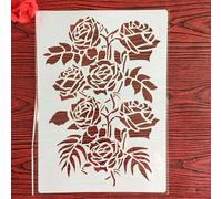 Pochoirs réutilisables A4 29 x 21 cm - Pochoir rose pour peinture sur meubles en bois, décoration de sol, fournitures de bricolage - Motif C