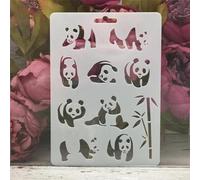 Pochoirs réutilisables en bambou pour travaux manuels, 17,8 x 12,7 cm, motif panda pour peinture, dessin sur bois, mur, meubles style 1