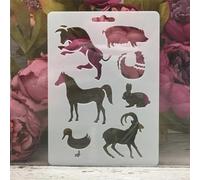 Pochoirs réutilisables en bambou pour travaux manuels, 17,8 x 12,7 cm, motif panda pour peinture, dessin sur bois, mur, meubles style 3
