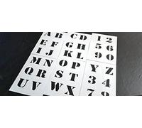 Pochoirs réutilisables en Mylar de style militaire - Lettres de l'alphabet de 4 cm de haut - Pour loisirs créatifs, vélo, voiture, aérographe