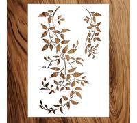 Pochoirs réutilisables en PET - Motif de grandes feuilles de vigne - Décoration murale en bois - Bricolage mural - Décoration textile - 21 x 29,5 cm