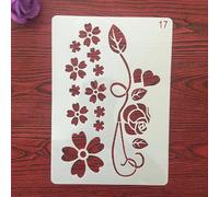 Pochoirs réutilisables, format A4, 29 x 21 cm, motif fleur et feuille - Pochoir pour peinture sur meubles en bois, décoration de sol, fournitures de bricolage, style 4