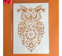 Pochoirs réutilisables pour la peinture sur bois, A4 29 x 21 cm, motifs chouettes, dessin pour scrapbooking, fournitures artistiques, décoration murale