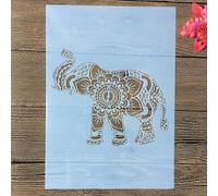 Pochoirs réutilisables pour peinture, format A4, 29 cm, mandala éléphant, pochoirs pour peinture sur bois, toile, sol, mur, carrelage, tissu, meubles