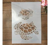 Pochoirs réutilisables pour peinture, format A4, 29 cm, motif tortue de mer, pour peinture sur bois, roche, mur, carrelage, meubles, toile, journal Motif A