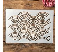 Pochoirs réutilisables pour peinture, format A4, 29 cm, texture géométrique ondulée, pochoirs pour peinture sur bois, toile, sol, mur, carrelage, tissu, meubles D