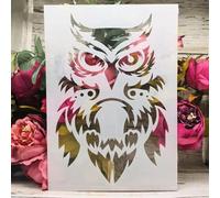 Pochoirs réutilisables pour peinture, format A4, 29 x 21 cm, motif mandala, chouette, plume, totem, pour bricolage, mur, carrelage, tissu, bois, meubles, roche, toile, décoration d'intérieur