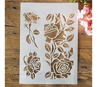 Pochoirs réutilisables pour peinture sur bois, format A4, 29 cm, motif fleurs de roses, pochoirs pour travaux manuels, pochoirs muraux réutilisables