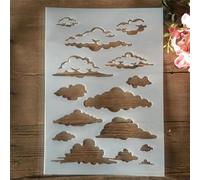 Pochoirs réutilisables pour peinture sur bois, format A4, 29 cm, motif nuage de ciel pour peinture, travaux manuels, pochoirs muraux réutilisables