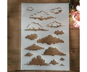 Pochoirs réutilisables pour peinture sur bois, format A4, 29 cm, motif nuage de ciel pour peinture, travaux manuels, pochoirs muraux réutilisables