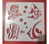 Pochoirs réutilisables pour travaux manuels, 13 x 13 cm, motifs mers et océans, pour peinture sur toile, mur en bois, modèle en plastique pour porte, décoration d'intérieur, style 1