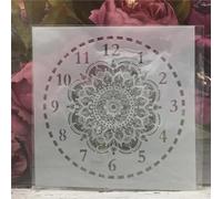 Pochoirs réutilisables pour travaux manuels, 15 x 15 cm, horloge et cadran à fleurs pour peinture, modèles de dessin pour peinture sur bois, mur, meubles