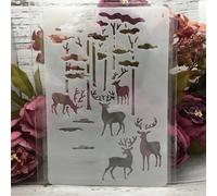 Pochoirs réutilisables pour travaux manuels, 26 x 17 cm, motif fleurs et feuilles, lignes pour peinture, modèles de dessin pour peinture sur bois, mur, meubles style 8