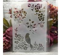 Pochoirs réutilisables pour travaux manuels, 26 x 17 cm, motif oiseau sur arbre pour peinture, dessin sur bois, mur, meubles