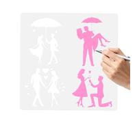Pochoirs réutilisables pour travaux manuels - Modèle de dessin de couple | Pochoirs réutilisables pour la peinture | Pour décoration d'intérieur, mur, bois, meubles, tissu, carrelage, papier, sol