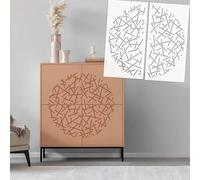 Pochoirs ronds abstraits de 60 cm, surdimensionnés, personnalisables, peinture murale extra décorative pour plâtre, motifs d'art de plafond S682