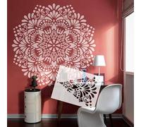 Pochoirs ronds de 110 cm Mandala énorme fleur géante pour murs à peindre des modèles d'artisanat grande taille décoratifs pour plâtre grande peinture portable S548