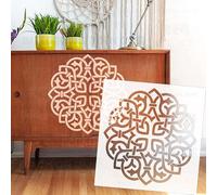 Pochoirs ronds de 40 cm de long avec motif de fleurs mandala, pour peindre des murs, des meubles, du plâtre, des pochoirs pour peindre, décoration réutilisable