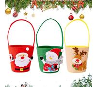 Pochon à Cadeaux de Noël,Poches À Biscuits Pour Fêtes 3 Pièces - Sachets Gourmands Réutilisables pour Friandises Biscuits Fête,Festivités Hivernales Rassemblement