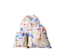 Pochon Coton Sac de rangement en coton et lin à cordon, 3 pièces, sac de rangement for cadeaux, bonbons, bijoux, maquillage, cosmétiques, pièces de monnaie, clés(Color-07,S)