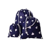 Pochon Coton Sac de rangement en coton et lin à cordon, 3 pièces, sac de rangement for cadeaux, bonbons, bijoux, maquillage, cosmétiques, pièces de monnaie, clés(Color-17,L)