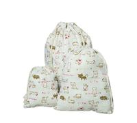 Pochon Coton Sac de rangement en coton et lin à cordon, 3 pièces, sac de rangement for cadeaux, bonbons, bijoux, maquillage, cosmétiques, pièces de monnaie, clés(Color-20,M)