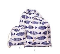 Pochon Coton Sac de rangement en coton et lin à cordon, 3 pièces, sac de rangement for cadeaux, bonbons, bijoux, maquillage, cosmétiques, pièces de monnaie, clés(Color-27,M)