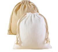 Pochon Coton Sac de rangement en coton for maman, 2 pièces, pochette suspendue en mousseline for serviette et couches, sac à couches en gaze avec cordon de serrage(Style-07,M)