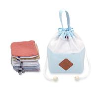 Pochon distributeur et 8 lingettes bleu