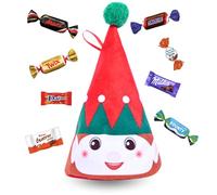 Pochon Lutin de Noël garni de 40 chocolats assortis : Célébrations, Milka, Kinder Schokobons et Mini Bueno, Daim | Un cadeau Original pour gâter les Gourmands à Noël