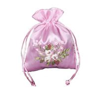 Pochon Tissu Lot De 10 Sachets À Bonbons Brodés Avec Cordon De Serrage, For Parfums, Épices, Bijoux(Pink)