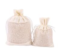 Pochon Tissu Lot de 20/50/100 sacs en jute transparents à cordon de serrage, for emballage de bonbons et bijoux(White,10X14CM_100PCS)