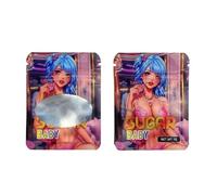 Pochon Weed Design Premium | 50pcs Sachets Zip Refermables 6cm x 8cm | Pochettes Étanches Anti-Odeur pour Herbes, Épices, Thé, Café | Fermeture Hermétique Résistante (9 Sugar baby 6x8 cm)