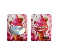 Pochon Weed Design Premium | 50pcs Sachets Zip Refermables 6cm x 8cm | Pochettes Étanches Anti-Odeur pour Herbes, Épices, Thé, Café | Fermeture Hermétique Résistante (5 Strawberry Gelato 6x8 cm)