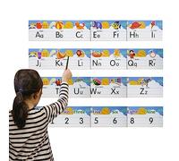 POCHY Lettres du Tableau d'la Classe | Décorations Tableau l'alphabet Mural ABC Number,Tableau d'affichage Manuscrit avec Lettres A à Z et numéro 0-10, décor pépinière