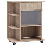 Pocis module de cuisine sur roulettes décor chêne.