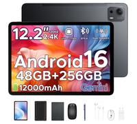 POCKAM P12 PLUS Tablette Tactile Android 16 12,2"" 2,4K 120Hz 12000mAh 48Go+256Go 13MP+8MP Quatre Haut-parleurs Gemini AI - Noir