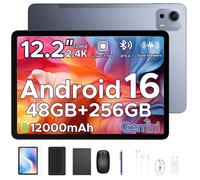 POCKAM P12 PLUS Tablette Tactile Android 16 12,2"" 2,4K 120Hz 12000mAh 48Go+256Go 13MP+8MP Quatre Haut-parleurs Gemini AI- Gris