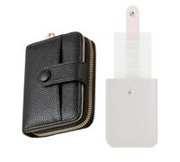 Pockée De Menthe Noire De 1 Partie Et Sac De Carte 1 par Partie, Petit Portefeuille Simple, Portefeuille en Cuir PU -Lady, Accessoires D'Identification, Sacs À Mémoire De Carte.