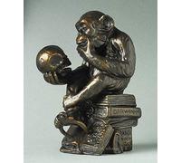 Pocket Art - Réplique miniature de sculpture - Singe avec crâne d’après W.H. Rheinhold.