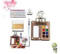 Pocket Artist Kit de voyage pour aquarelle 8/15 compartiments Tobios Mini kit de peinture aquarelle de voyage pour peintres et artistes (8 grilles en bois B)
