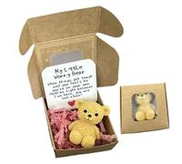 Pocket Bear Hug, Handmade Mini Animal Gift, 2.17x2.17x0.98 inches Support Encouragement with Heartfelt Message, Sentimental Token, Uplifting Pocket Charm for Friends, Lovers, Adults and Kids Use