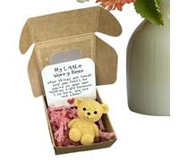 Pocket Bear Hug, Plush Animal Keepsake, 2.17x2.17in Handmade Comfort Charm, Uplifting Emotional supportss, Good Luck Token for Friends, Lovers, Men, Women, Adults, Kids, Care Packages, Long Distance