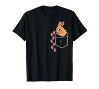 Pocket Bunny Rabbit Footsteps Cute Easter Men Women Kids T-Shirt