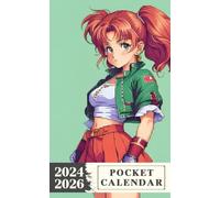 Pocket Calendar 2024 - 2026: Three-Year Monthly Planner for Purse , 36 Months from January 2024 to December 2026 | 1990s anime character | Solo girl pixel art