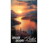 Pocket Calendar 2025-2026: 2 Years Planner for Purse Small Size Monthly January 2025 To December 2026 Small organizer 4 x 6.5 inches | Sunset at Lake Como Design with Inspirational Quotes